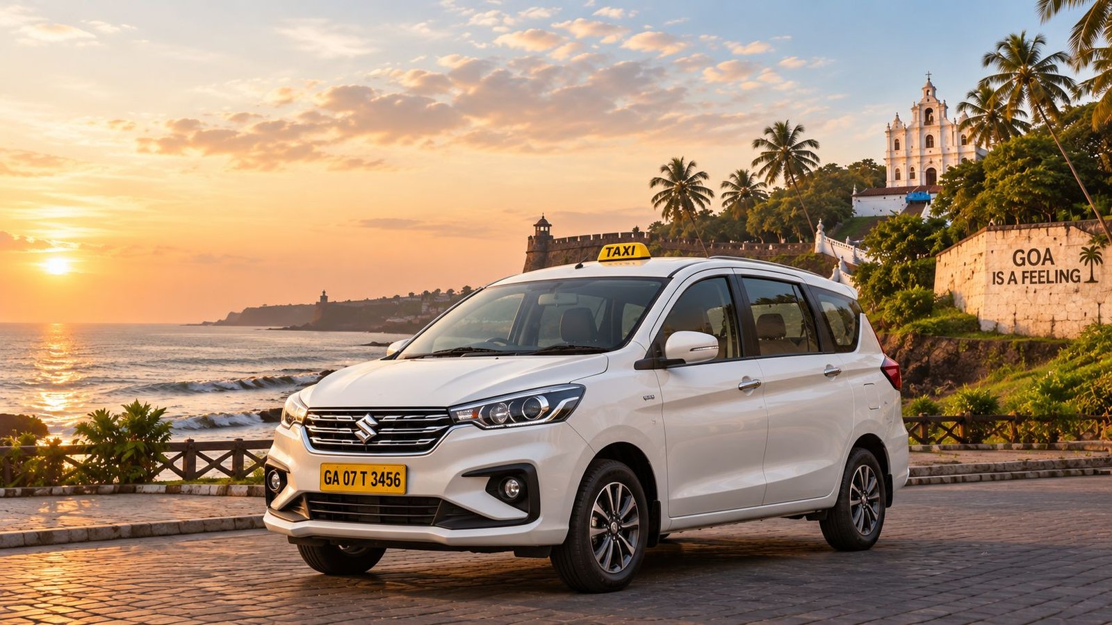 White Maruti Ertiga taxi for Goa travel