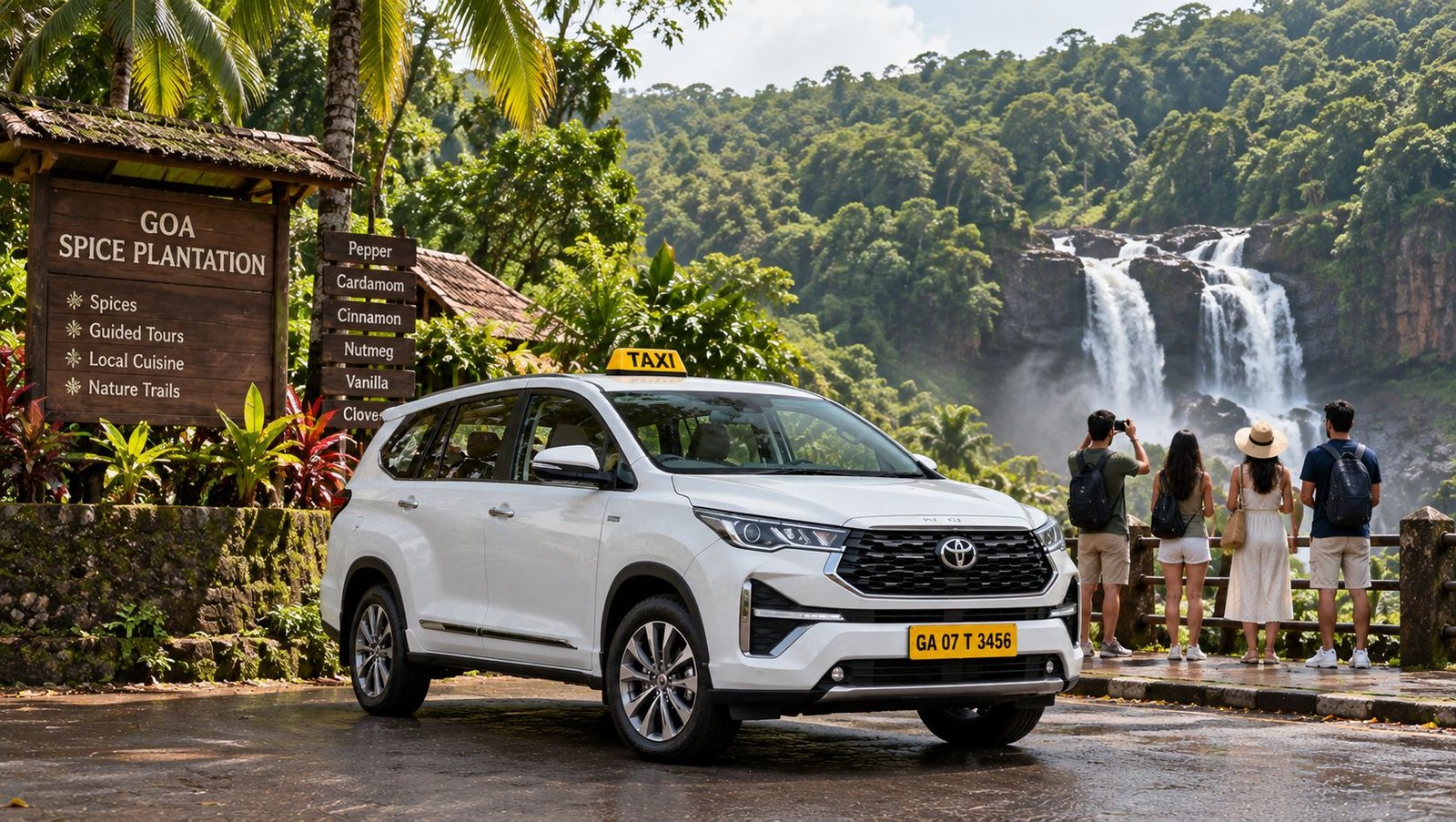 Goa waterfalls and spice plantation sightseeing tour